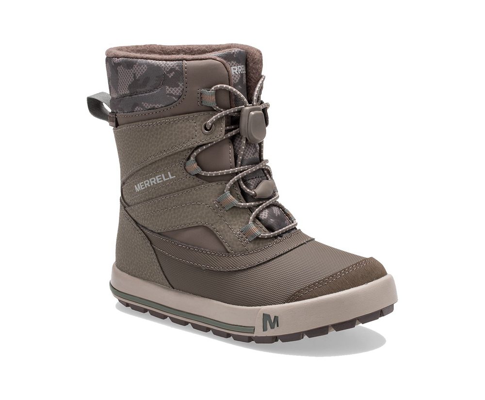 Merrell Boots Brown - Snow Bank 2.0 - Kids 08DXAVZSO